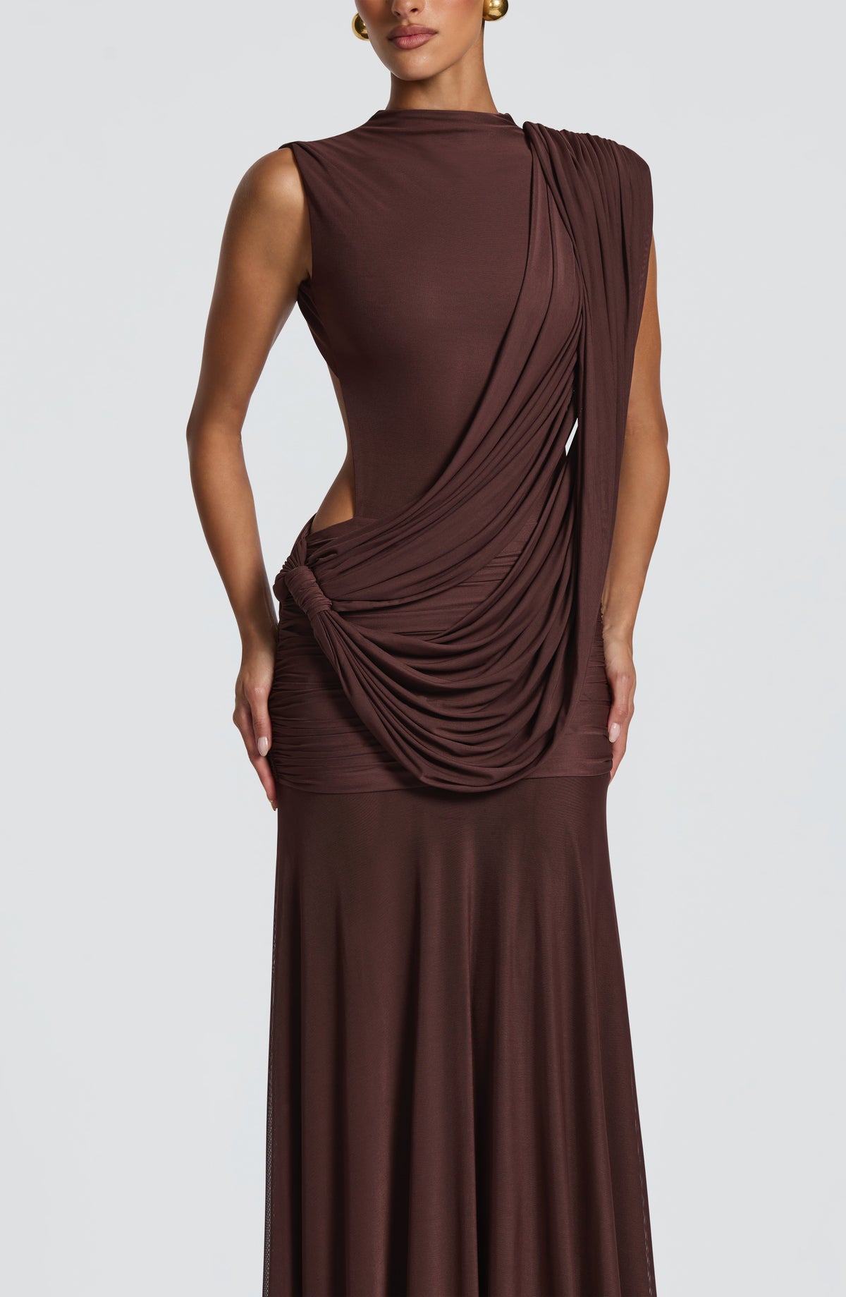 Elegant Draped Maxi Dress