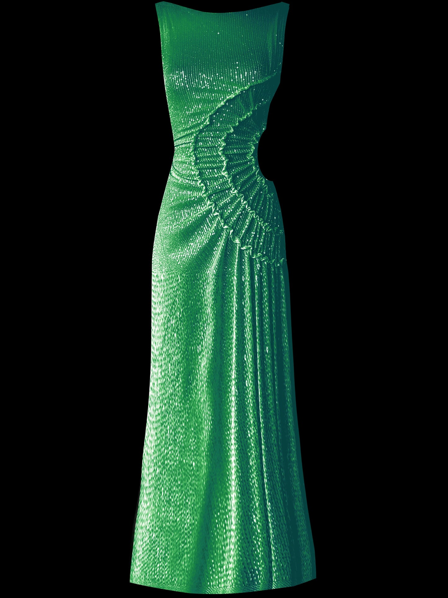 Sequin Sleeveless Cut-Out Maxi Dress