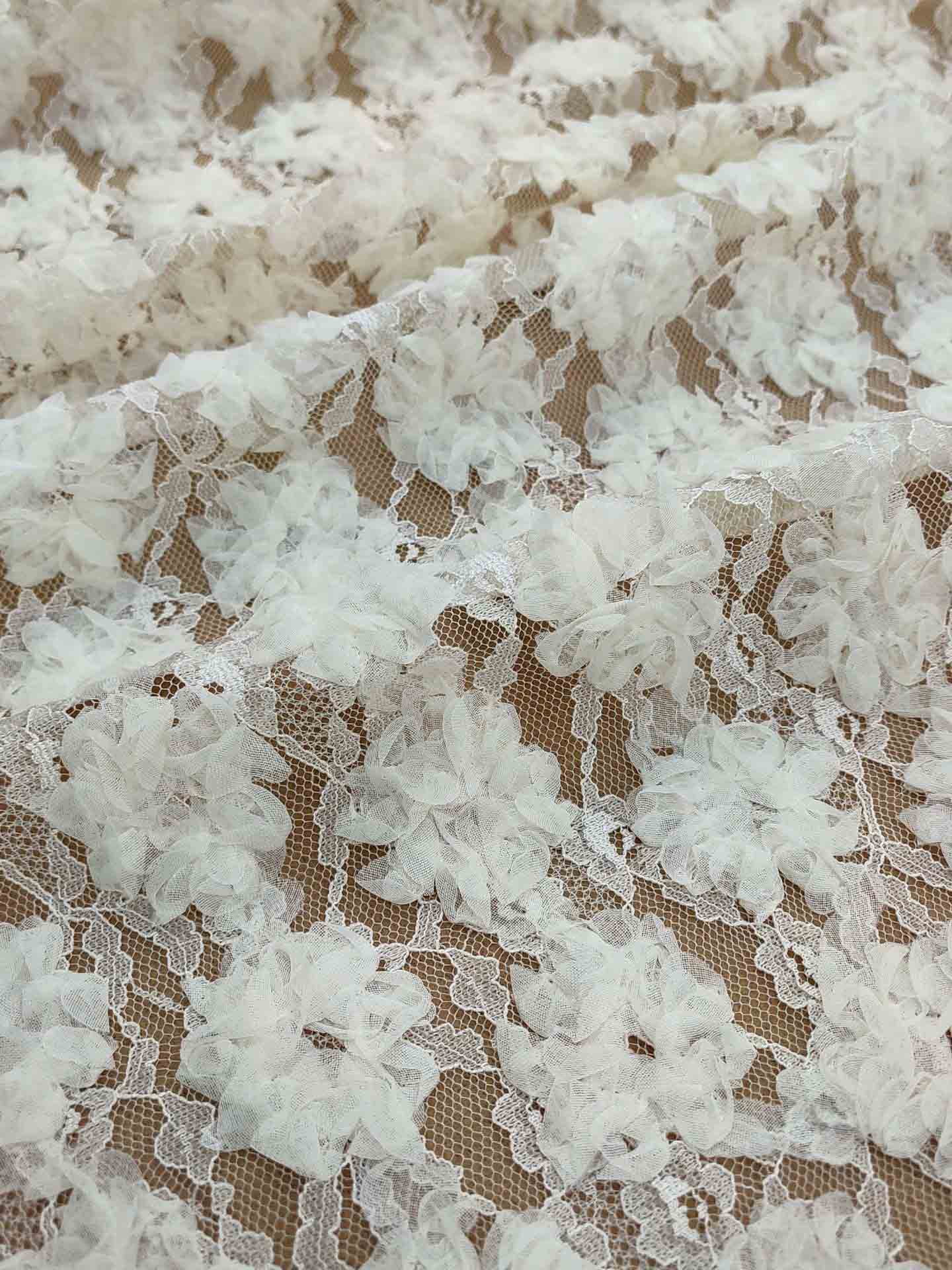 Elegant Floral Textured Puff Sleeve Midi Dress