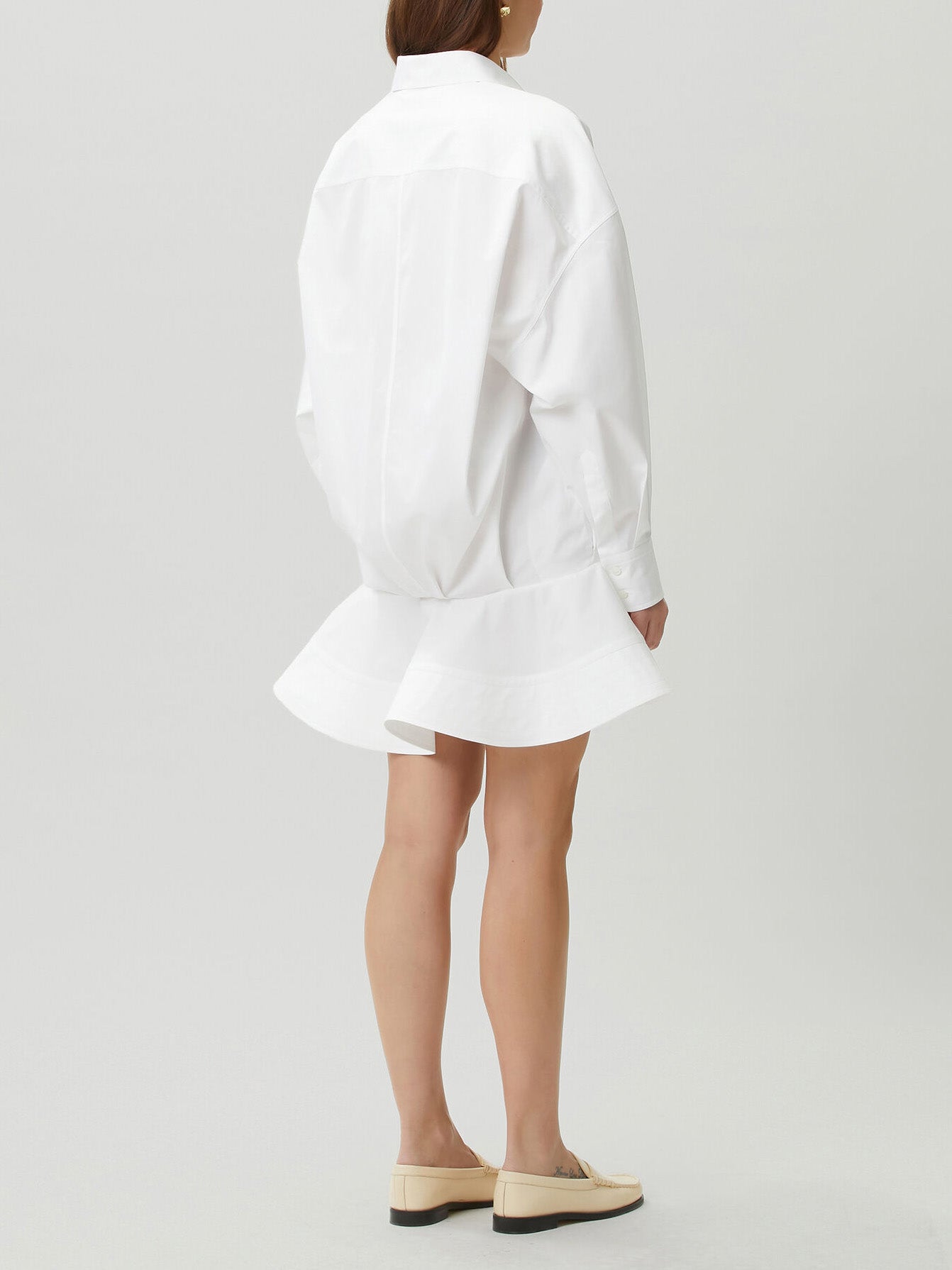 Elegant Ruffle Hem Fringe Shirt Dress