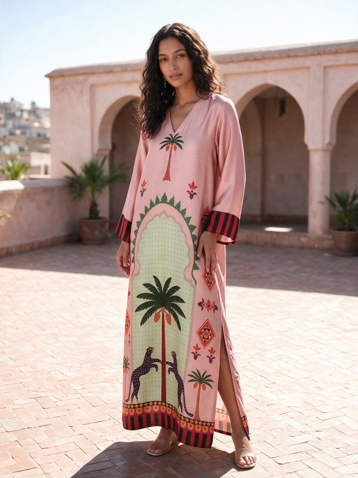 Mystic Palm Printed Maxi Dress