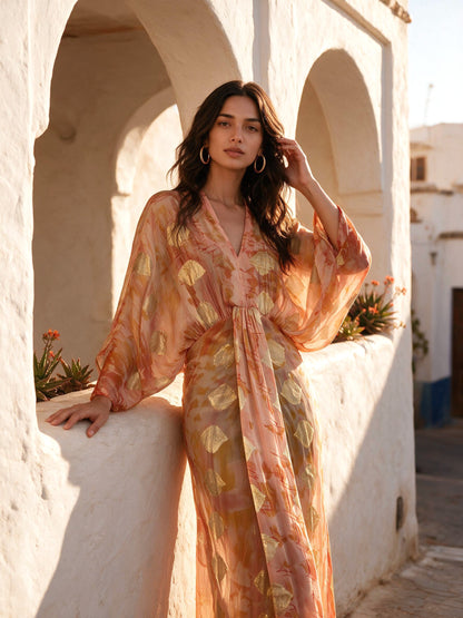 Kimono-Style Printed Dress-3