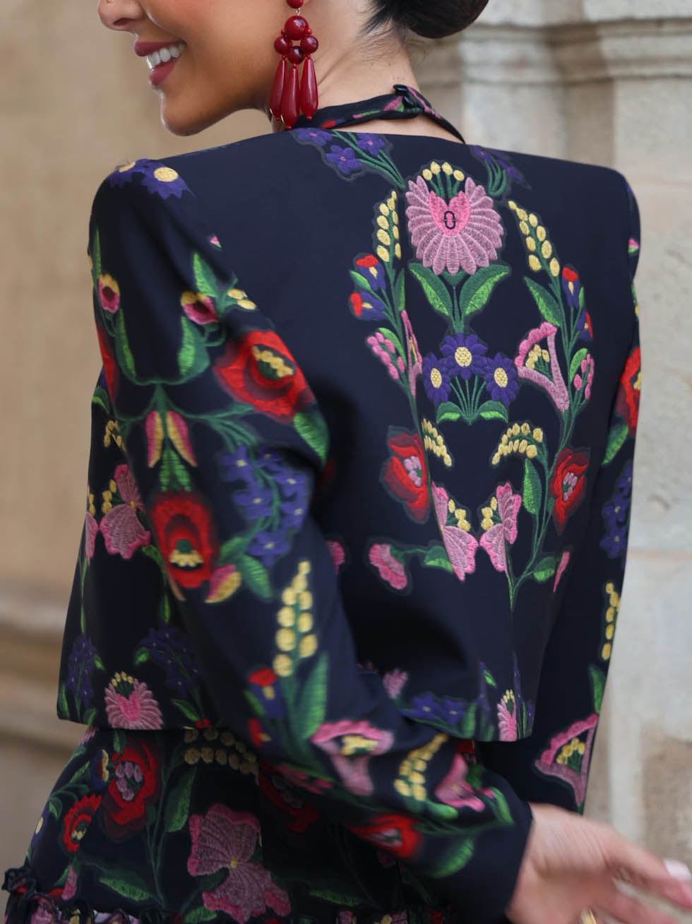 Elegant Backless Printed Layered Chiffon Flowing Maxi Dress