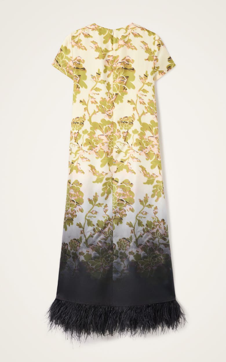 Feather Hem Midi Dress