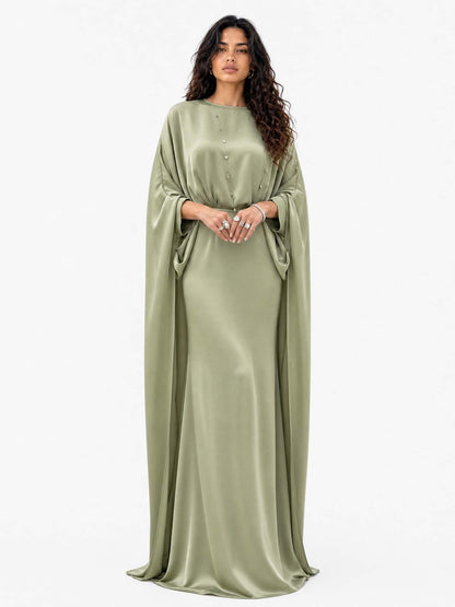 Luxury Minimalist Draped Maxi Dress