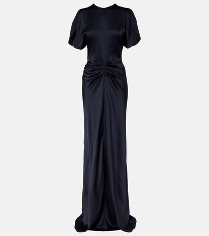 Satin Flutter Sleeve Dress