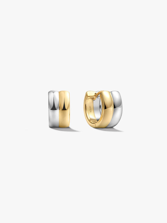 Bold Mixed Minimalist Double Hoops