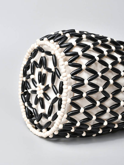 Hollow Woven Bucket Bag