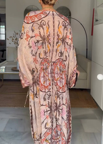 Bohemian Paisley Print Batwing Sleeve Maxi Dress