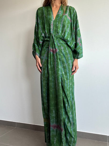 GREEN ILLUSION Print Dress