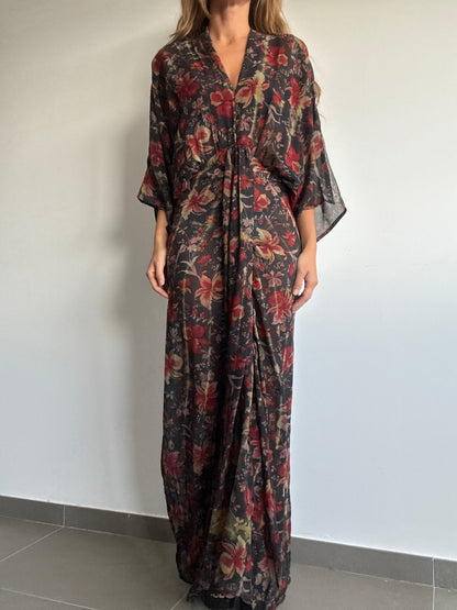 Kimono-Style Printed Dress-4