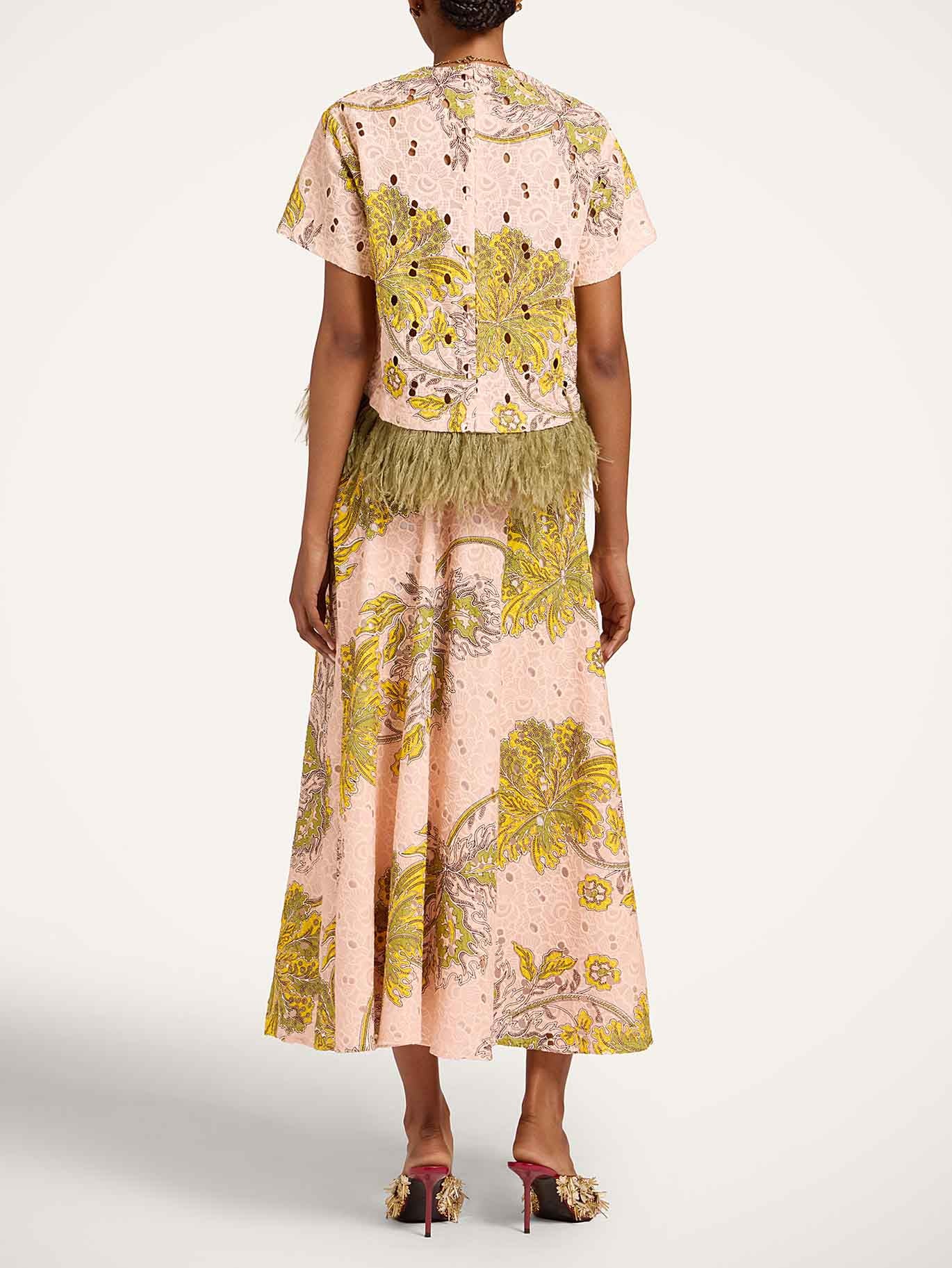 Elegant Paisley Feather Two-Piece Set