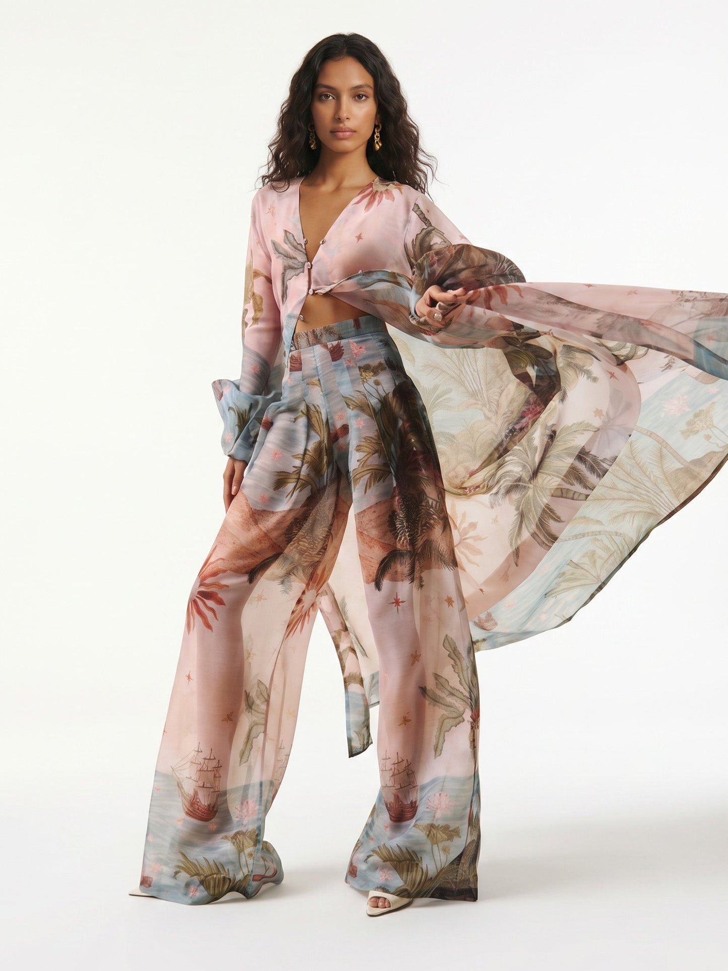 Oceanic Mirage Flow Wide Leg Pants