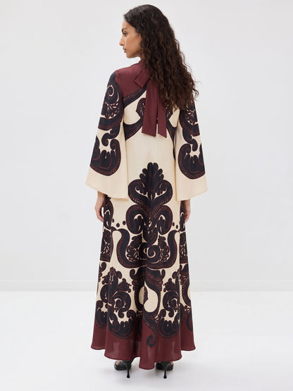 Dramatic Print Pattern Maxi Dress