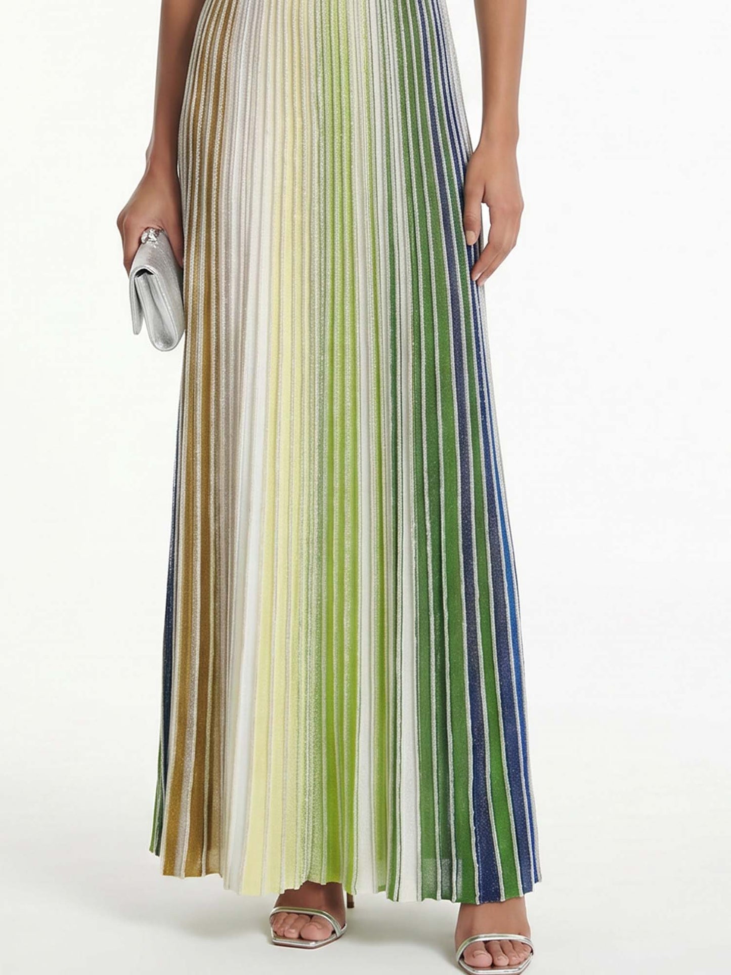 Prism Glow Halter Maxi Dress
