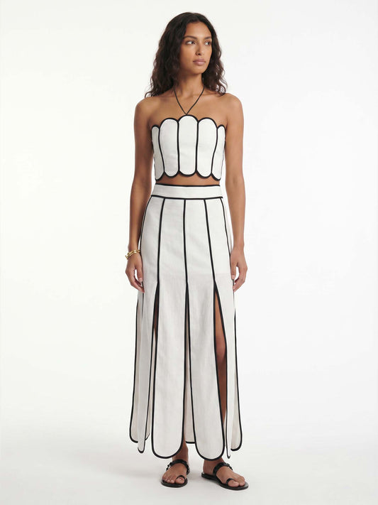 White Scallop Edge Two Piece Set