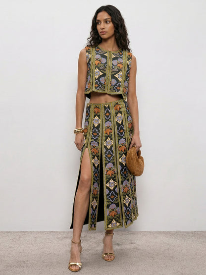 Nomad Heritage Printed Wrap Top