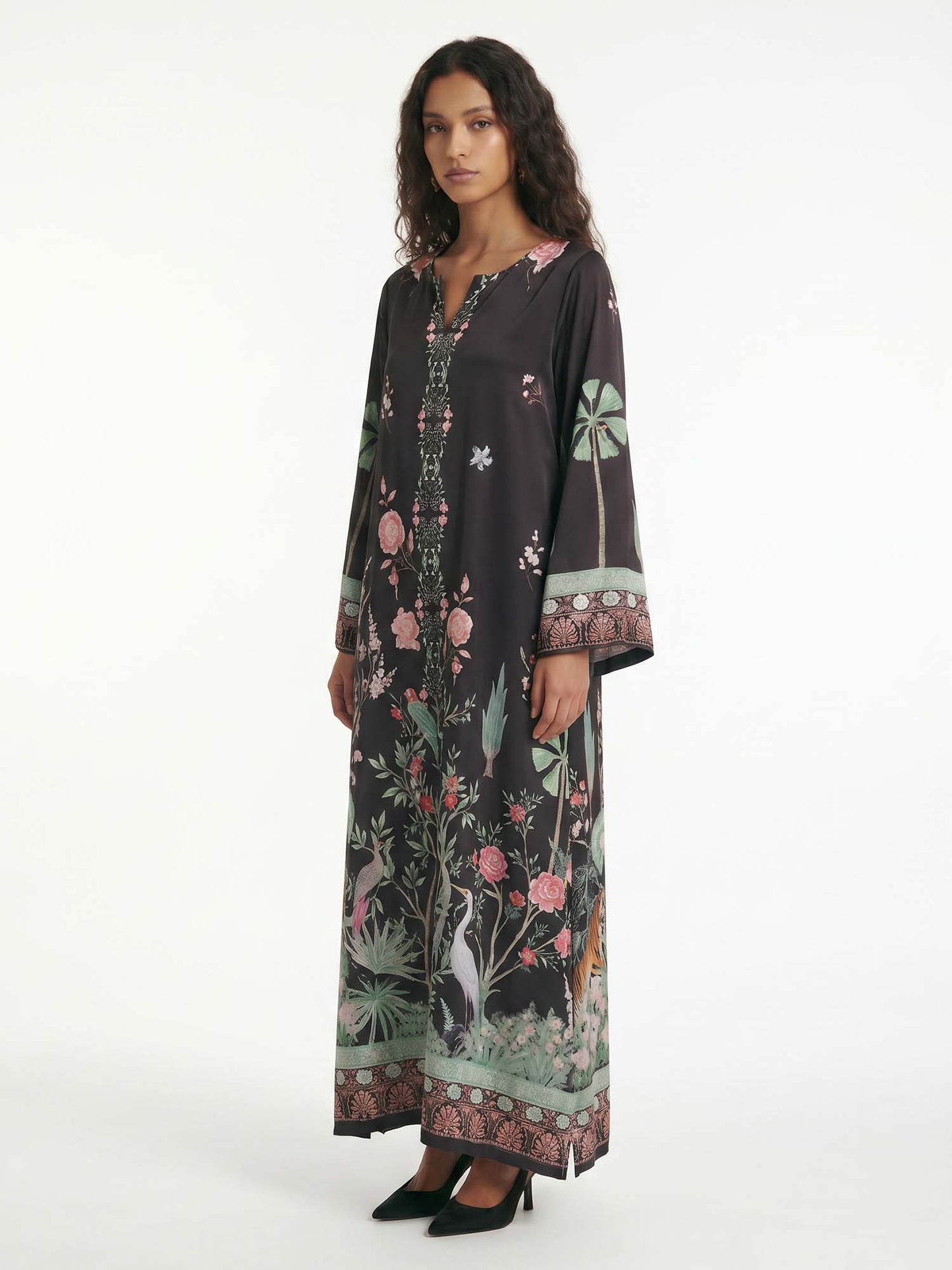 Midnight Garden Kimono Maxi Dress