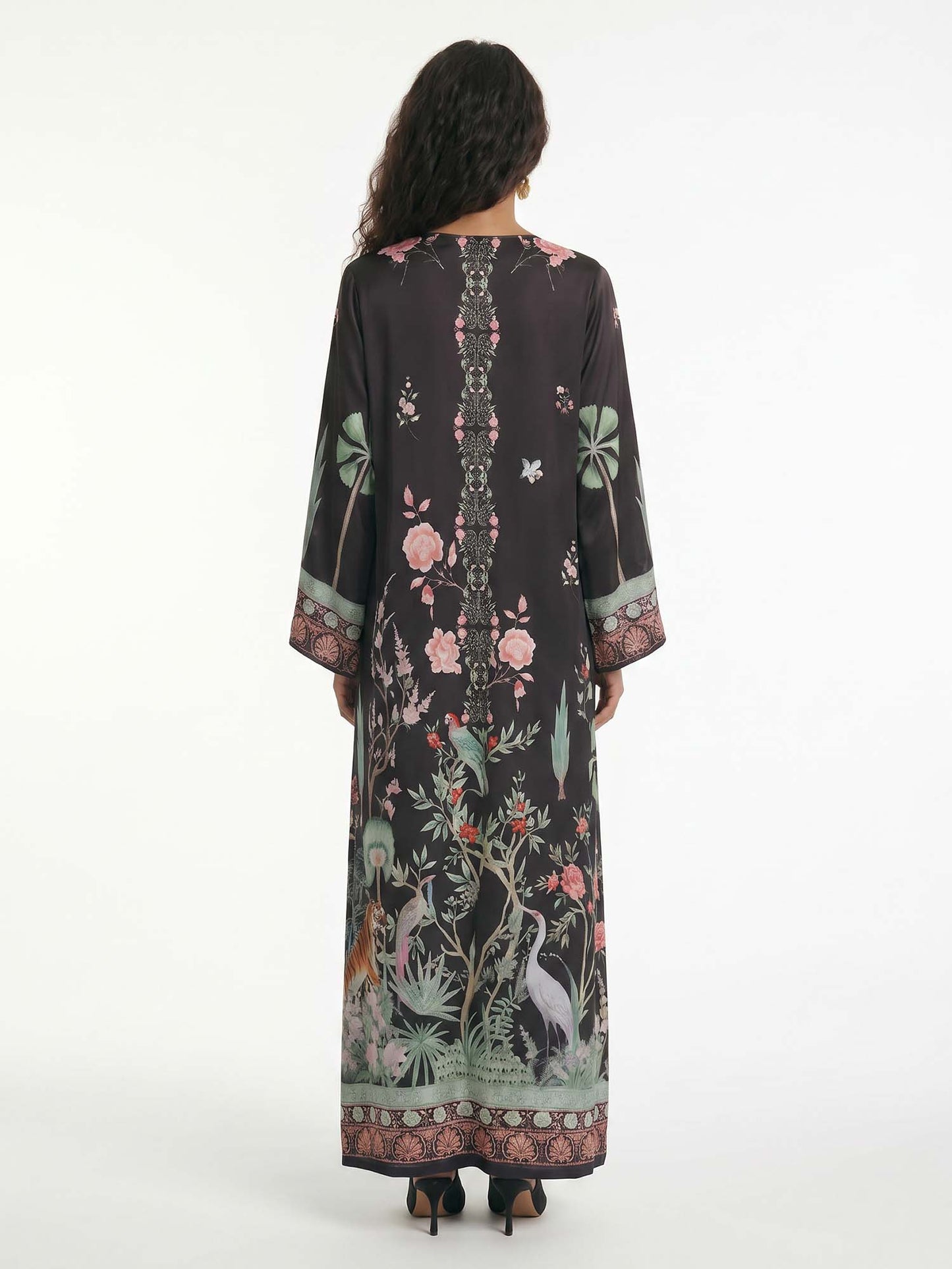 Midnight Garden Kimono Maxi Dress