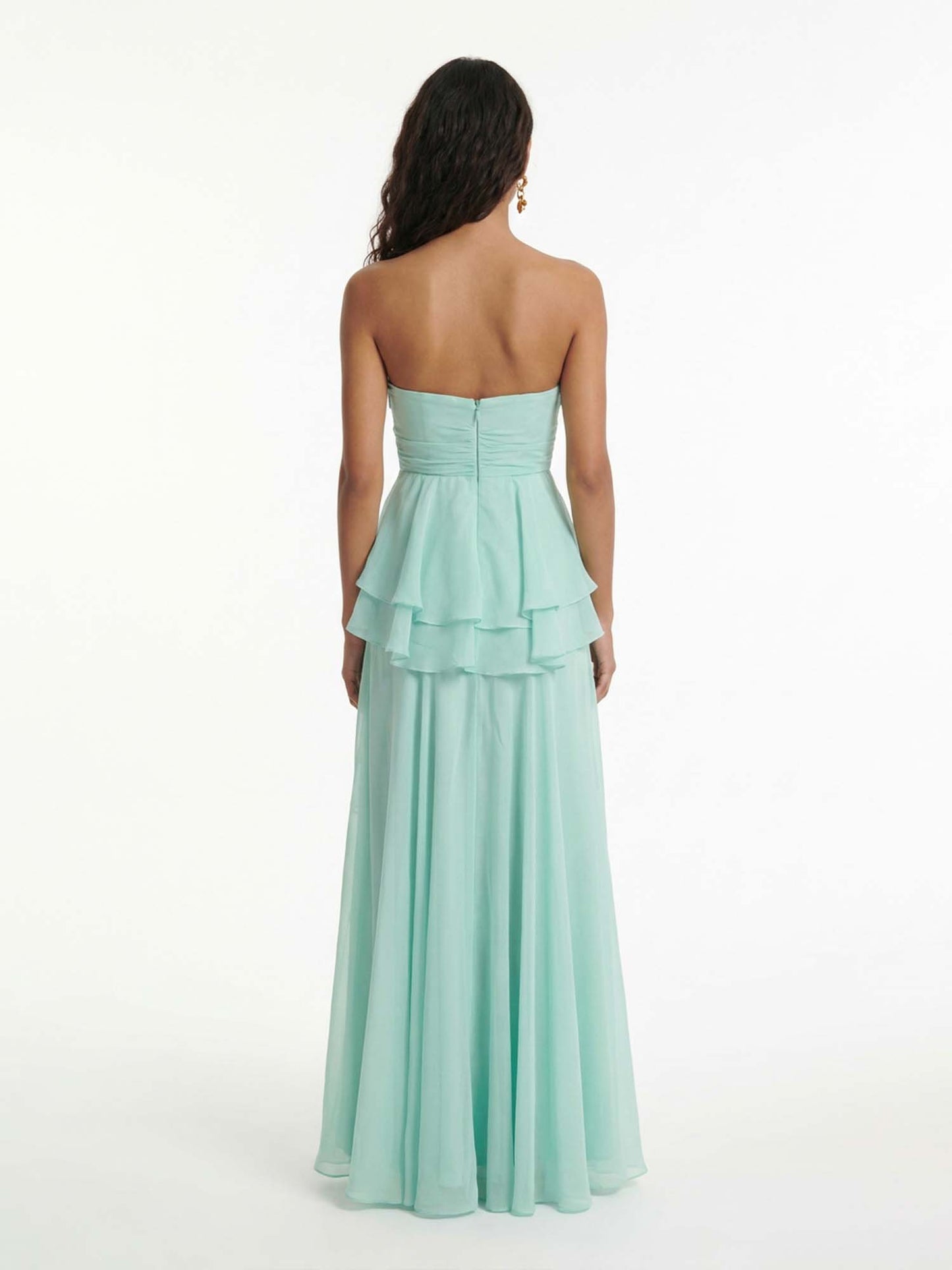 Mint Ruffle Cascade Maxi Dress