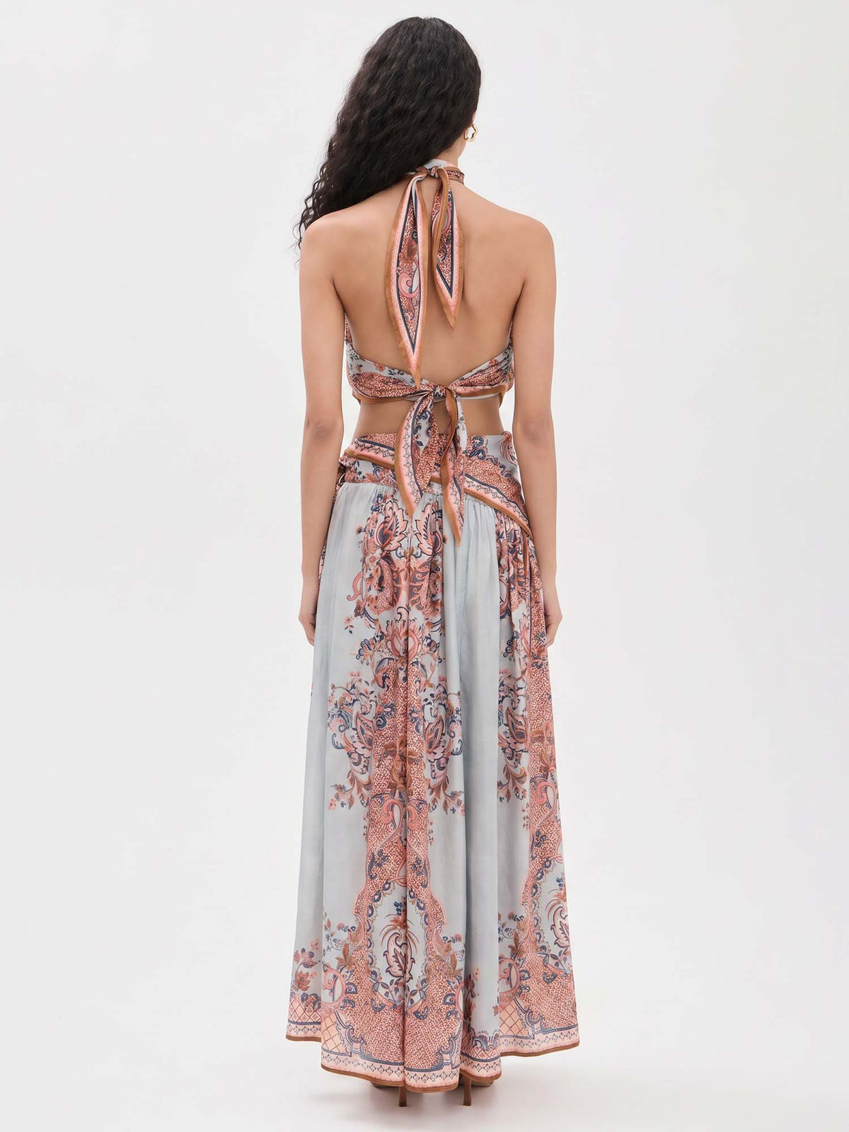 Terracotta Paisley Printed Halter Set