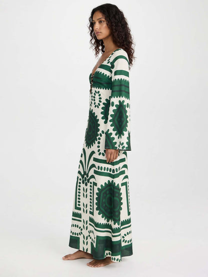 Tribal Forest Maxi Dress