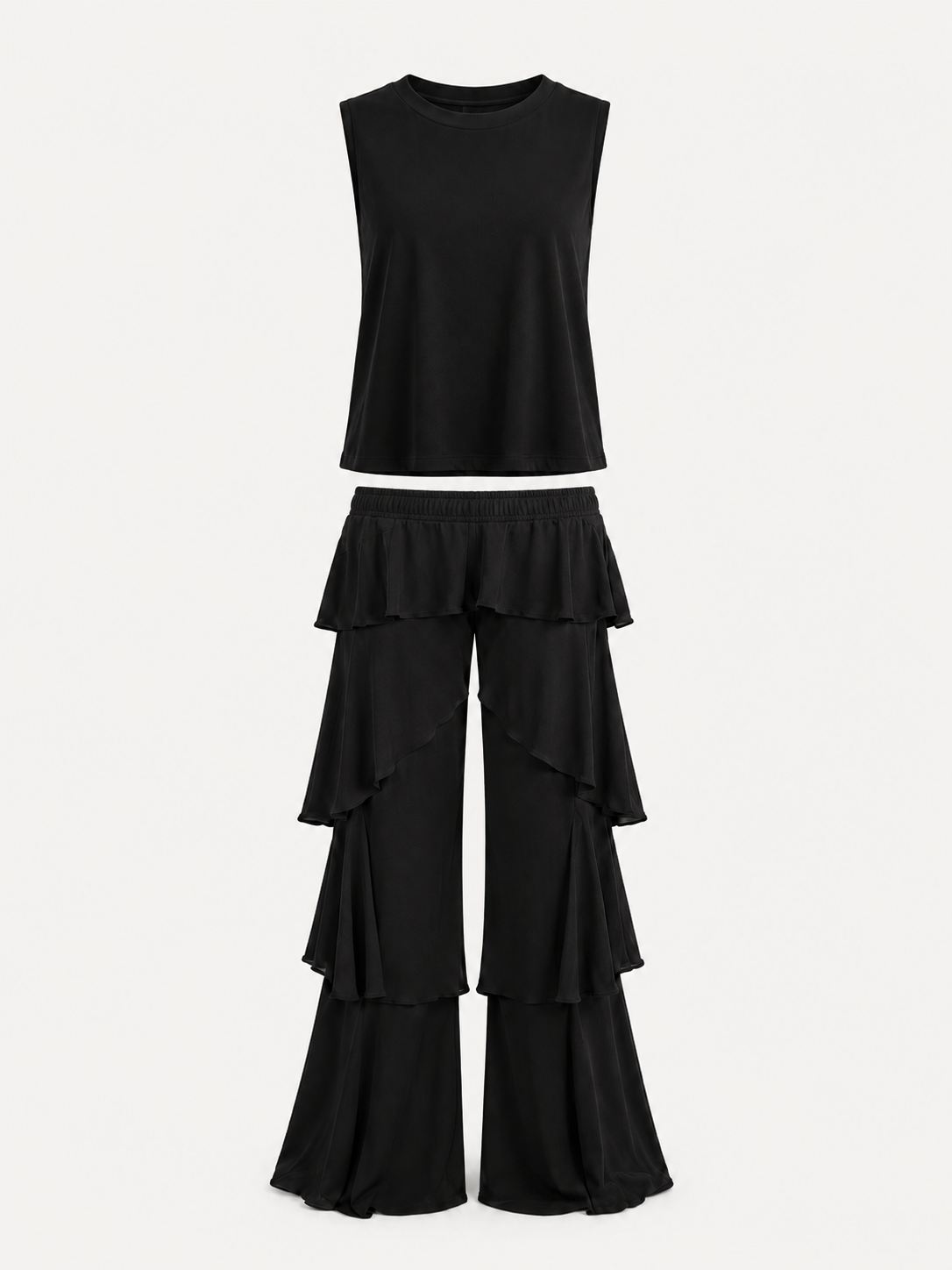 Casual Ruffle Pants Two-Piece Set