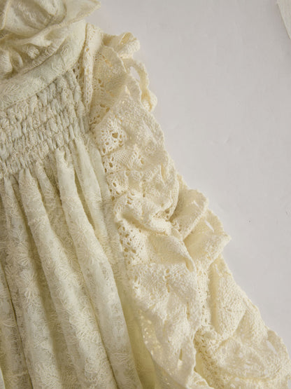 Sexy Lace Sleeveless Ruffle Mini Dress