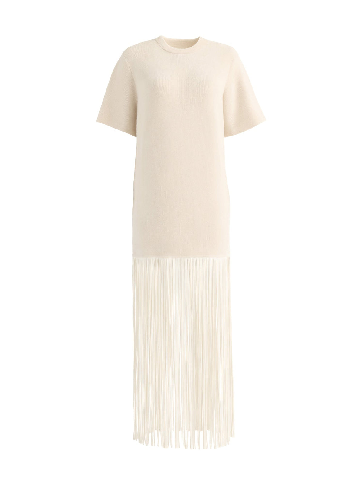 Casual Fringe Short Sleeve Maxi Dress