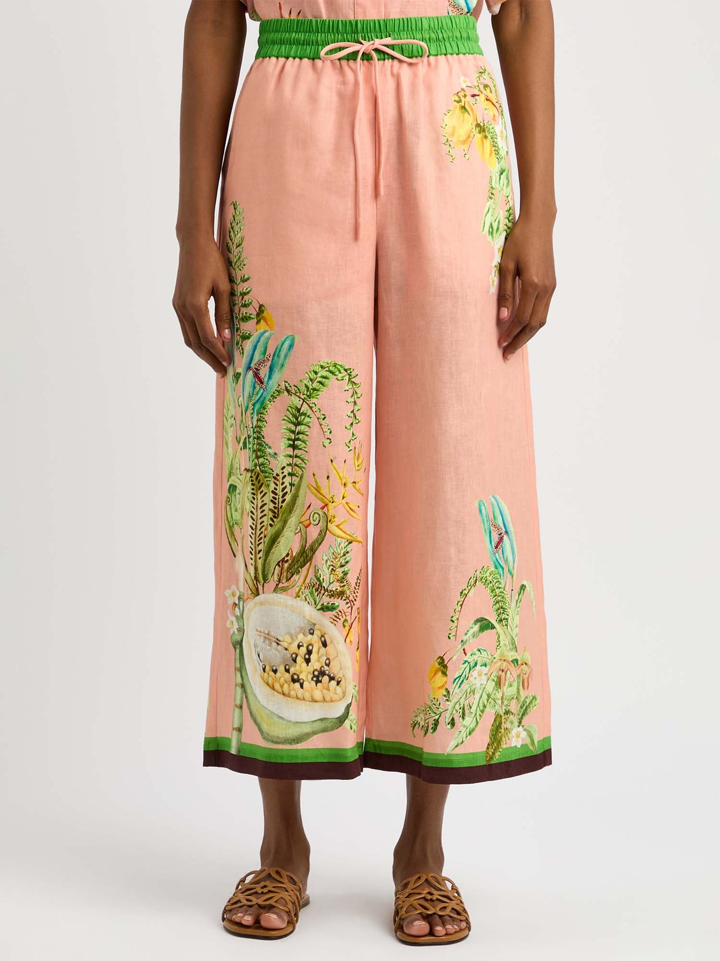 Papaya Garden Print Oversized Shirt