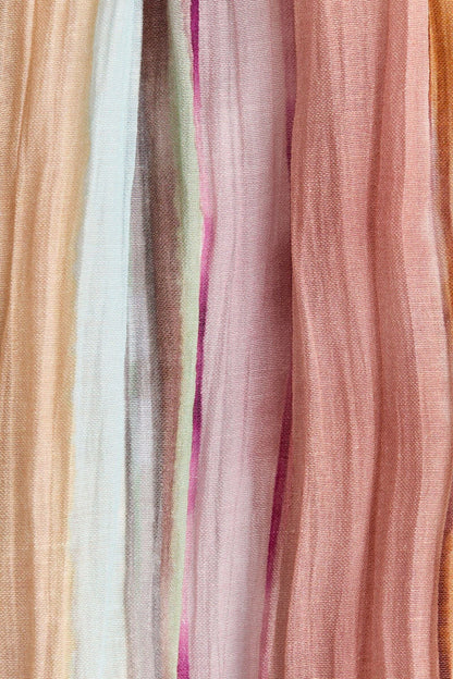 Multi-Colored Striped Strapless Maxi Dress