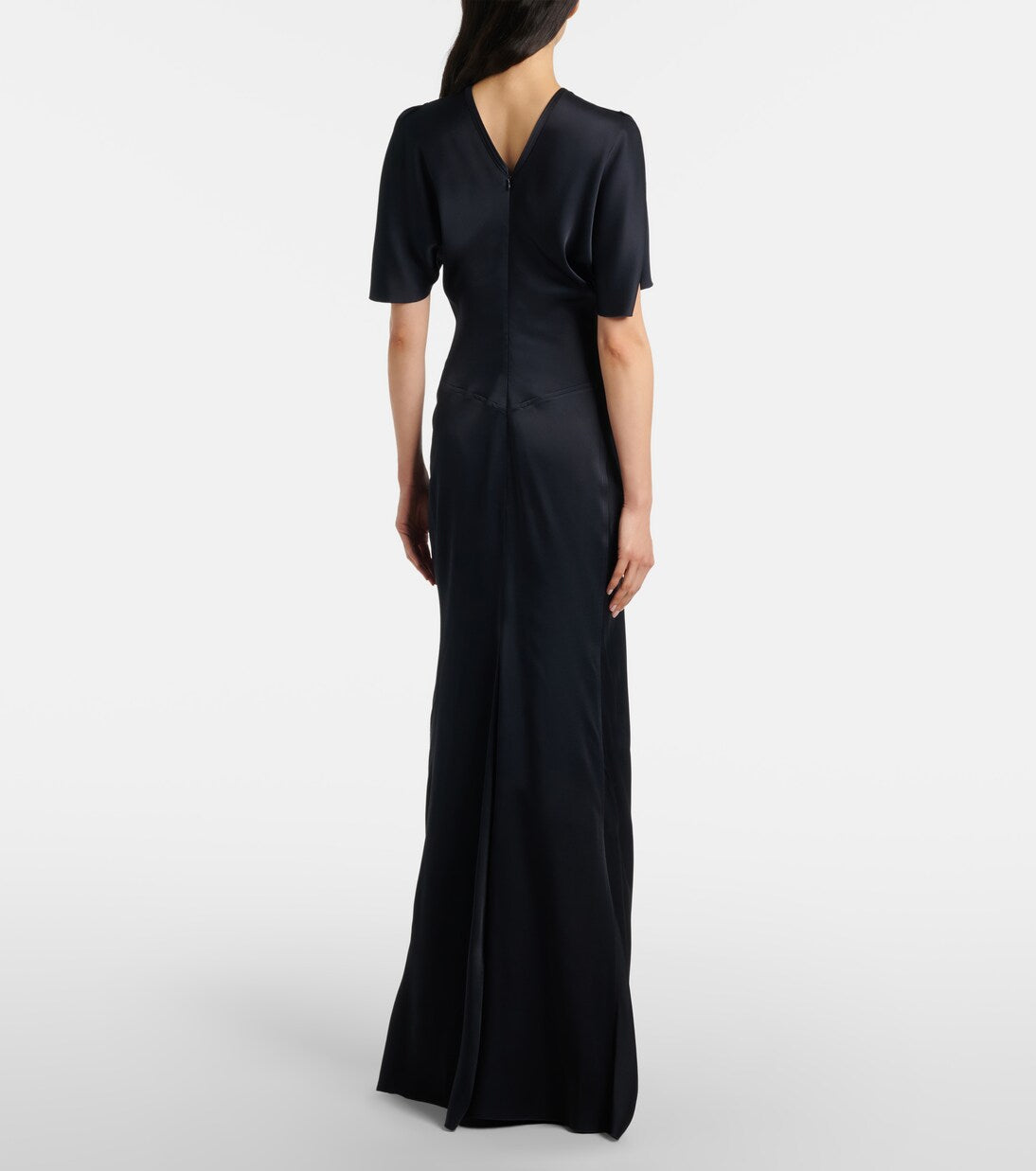 Satin Flutter Sleeve Dress