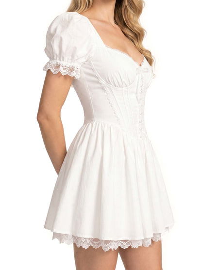 Fairytale Lace-Trim Corset Mini Dress