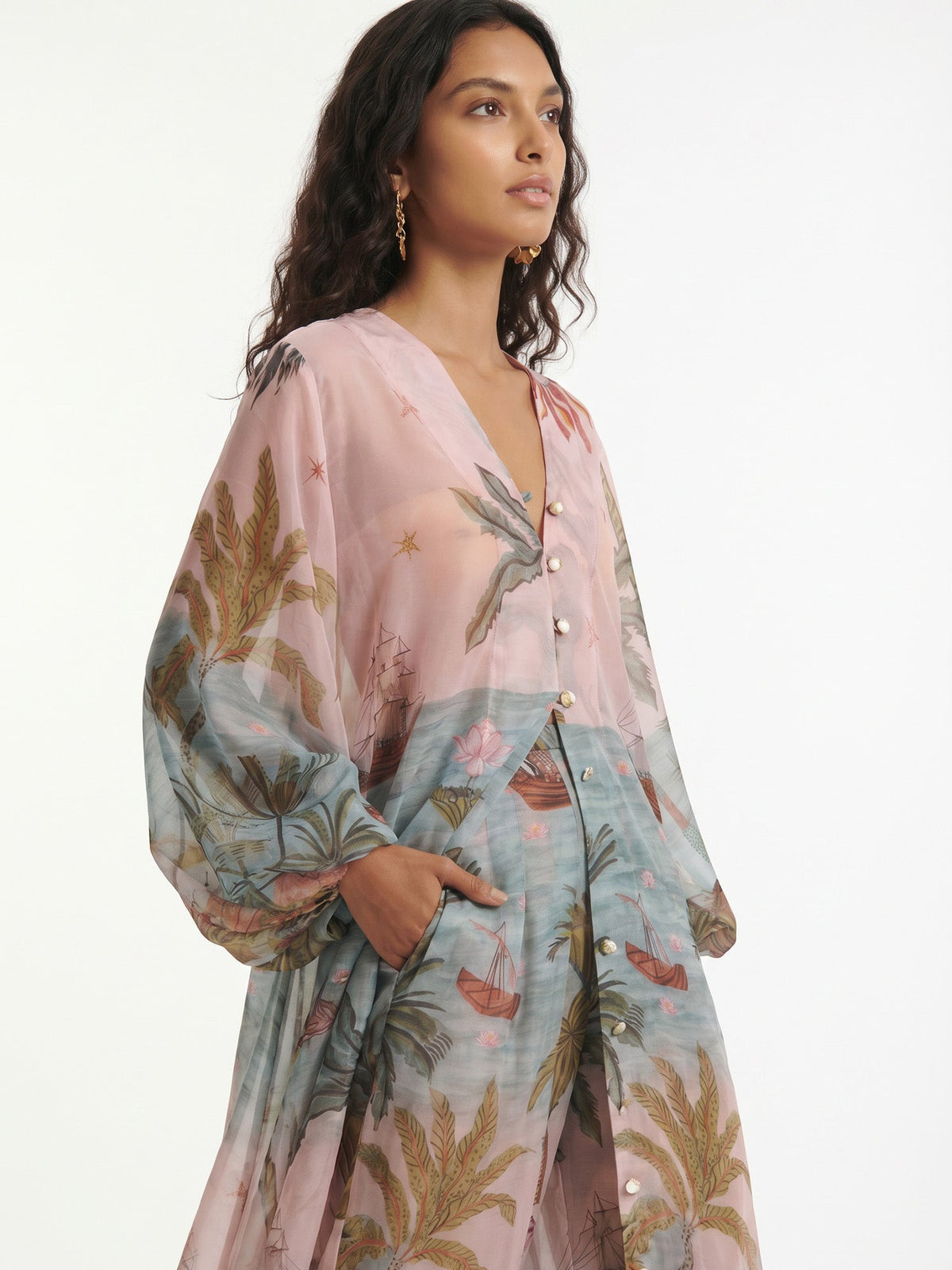 Oceanic Mirage Flow Wide Leg Pants