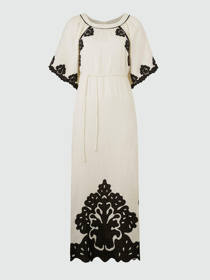 Minimalist floral print maxi dress