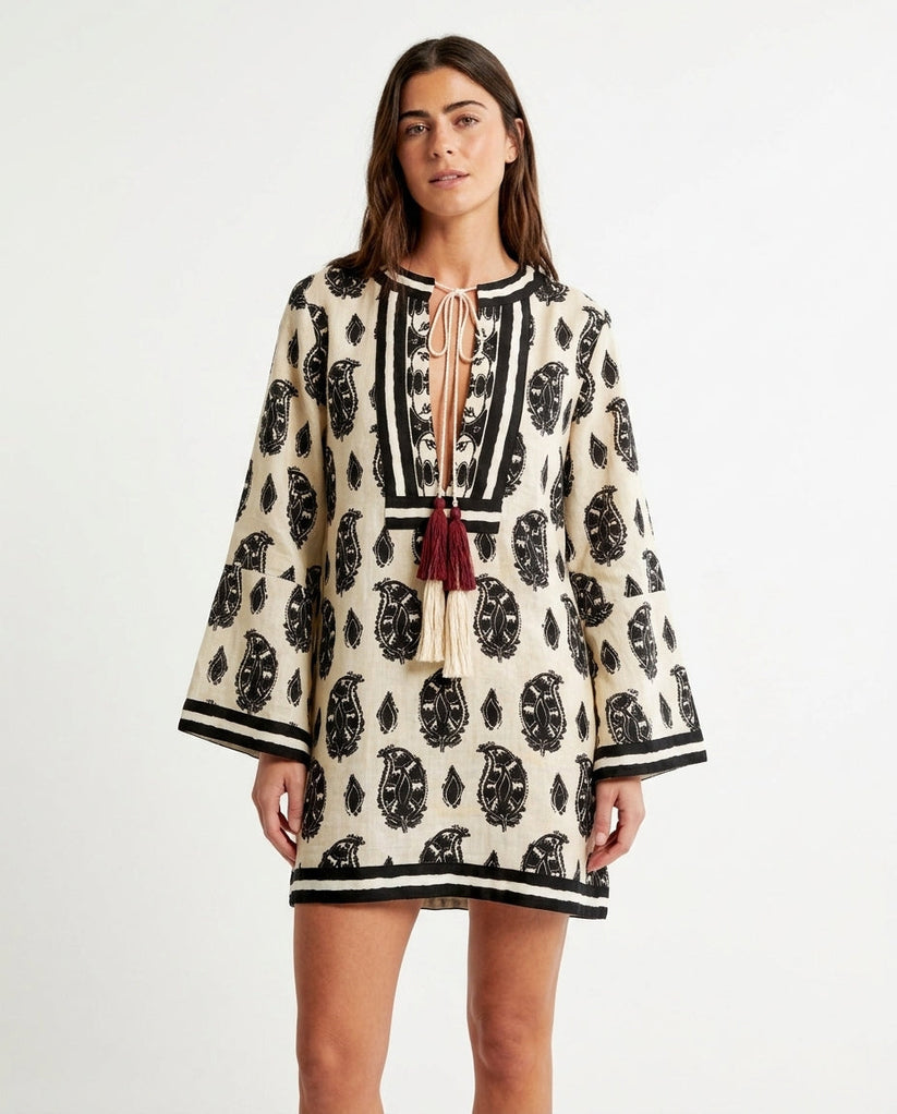 Casual Paisley Print Mini Dress