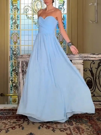 Chiffon Feather‑Trim Cape Evening Maxi Dress