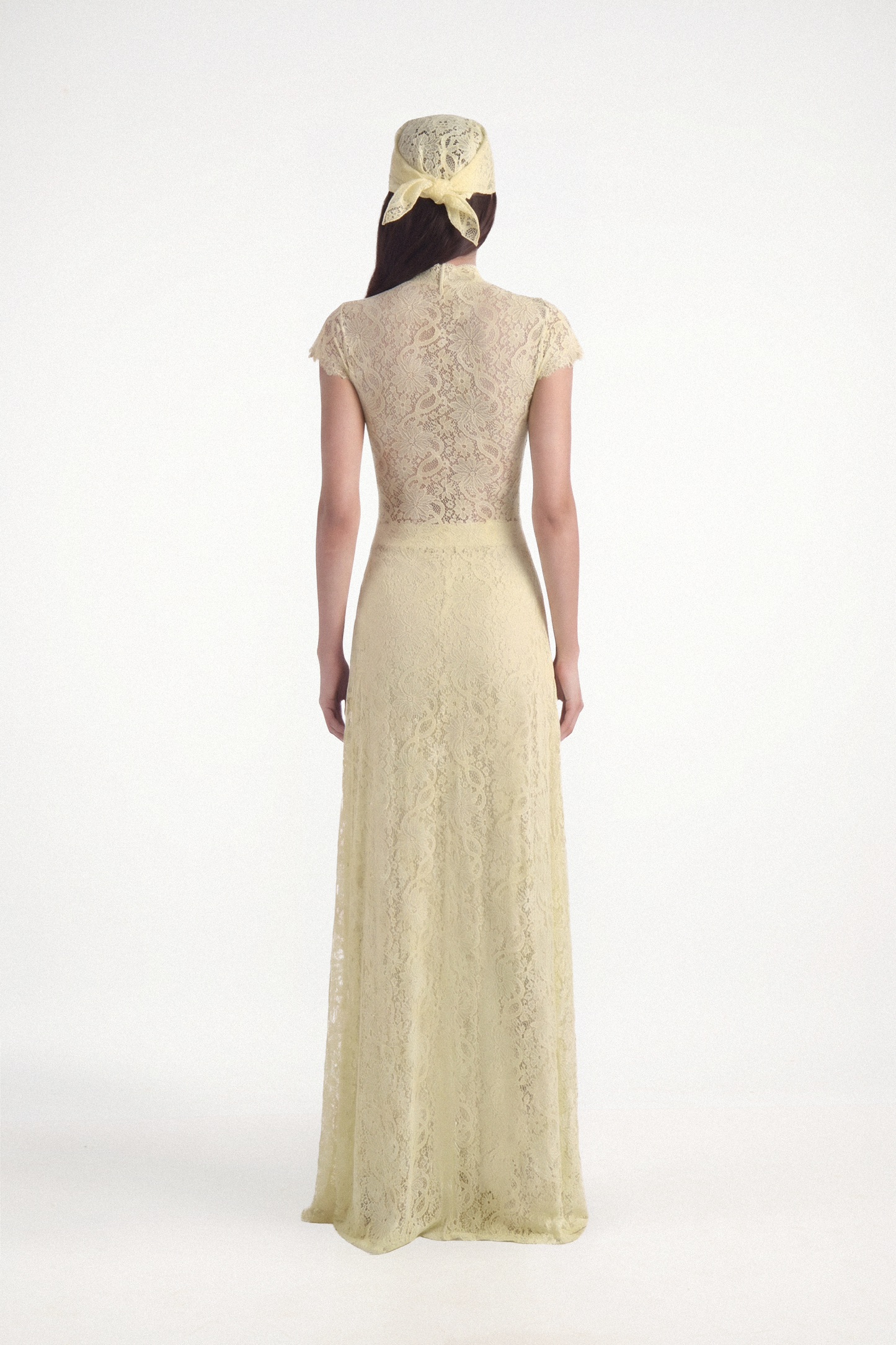Lace Long-sleeved Top And Wide-leg Pants Set（Headscarf Not Included）