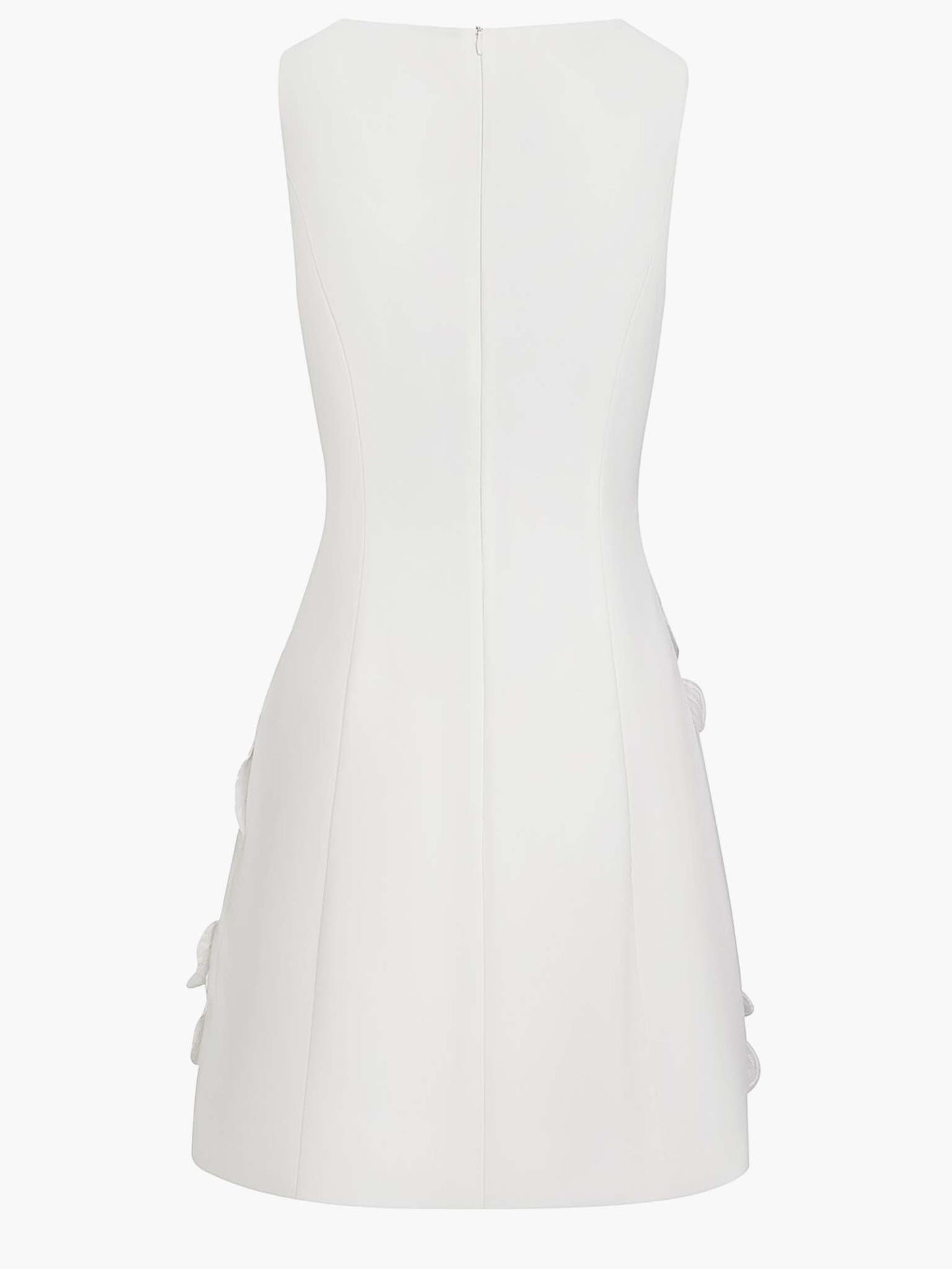 Elegant Floral Sleeveless Keyhole Mini Dress