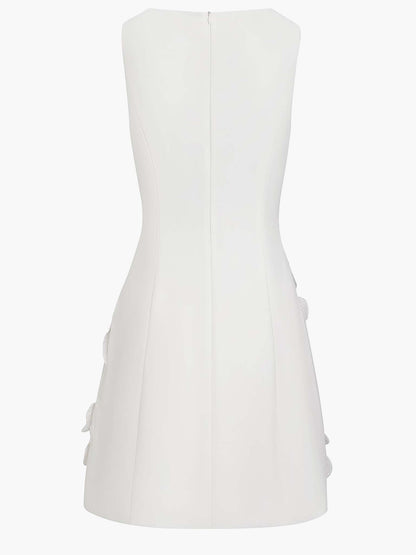 Elegant Floral Sleeveless Keyhole Mini Dress