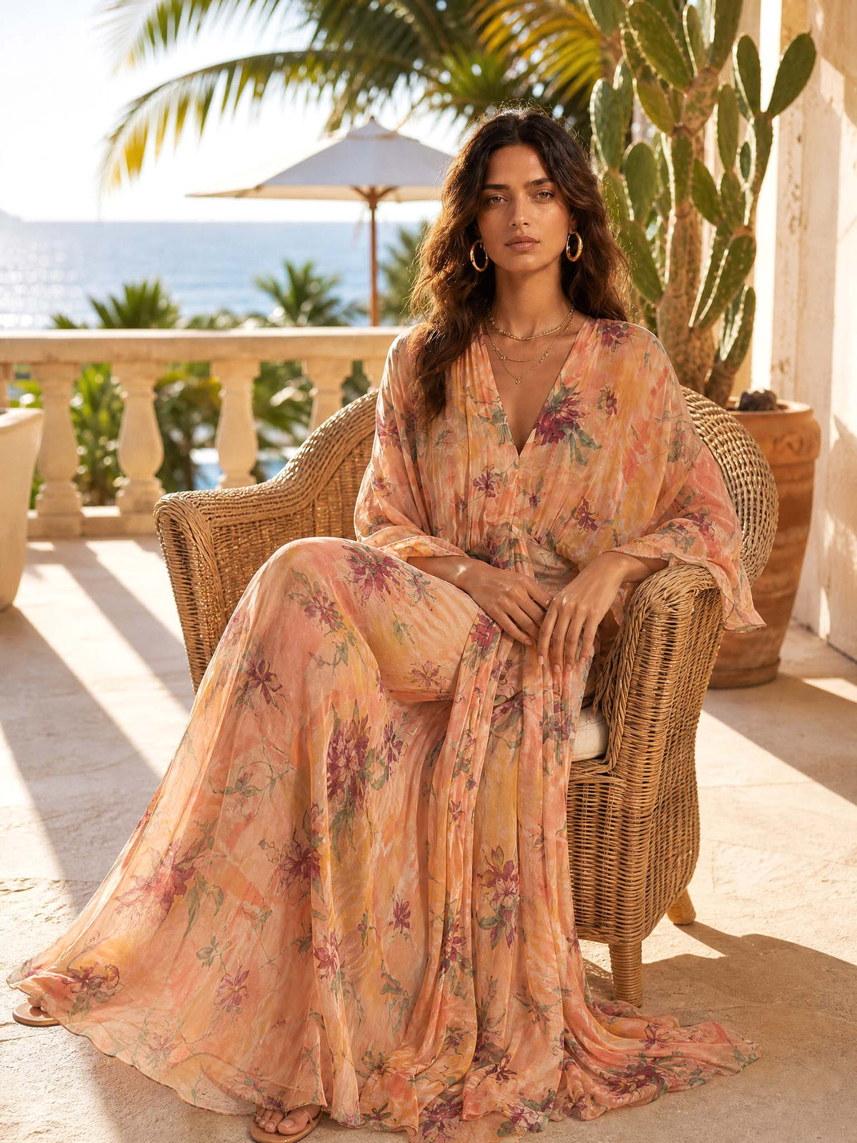 Kimono-Style Printed Dress-2