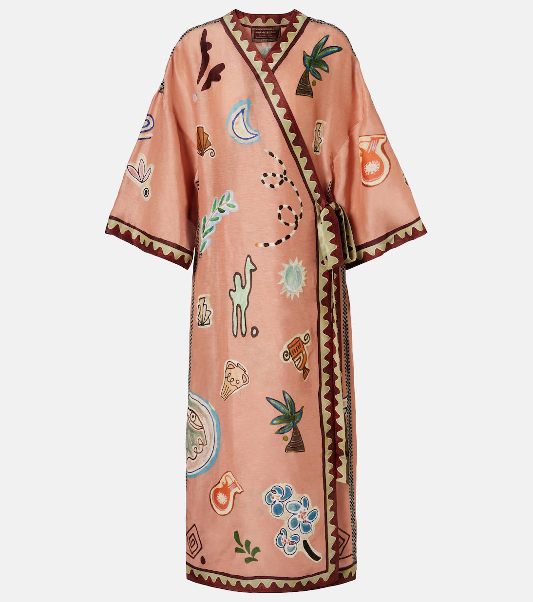 Bohemian Tribal Print Wrap Maxi Dress