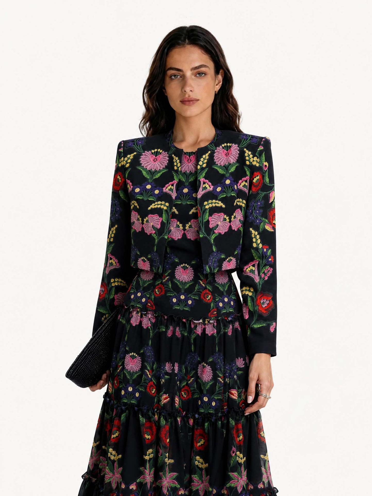 Elegant Backless Printed Layered Chiffon Flowing Maxi Dress