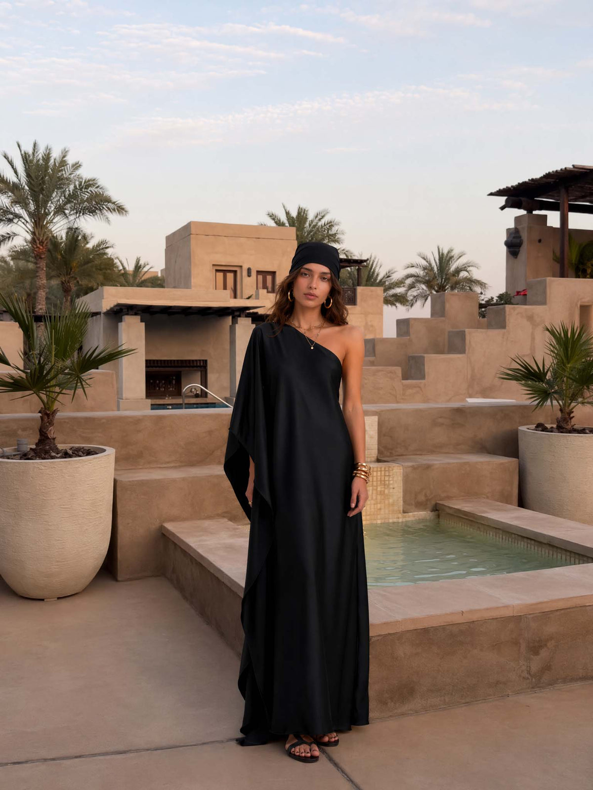 Elegant One-Shoulder Satin Maxi Dress