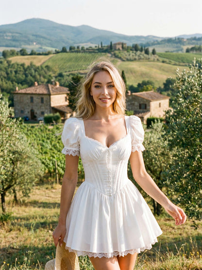 Fairytale Lace-Trim Corset Mini Dress