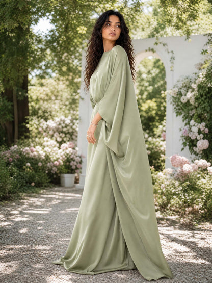 Luxury Minimalist Draped Maxi Dress