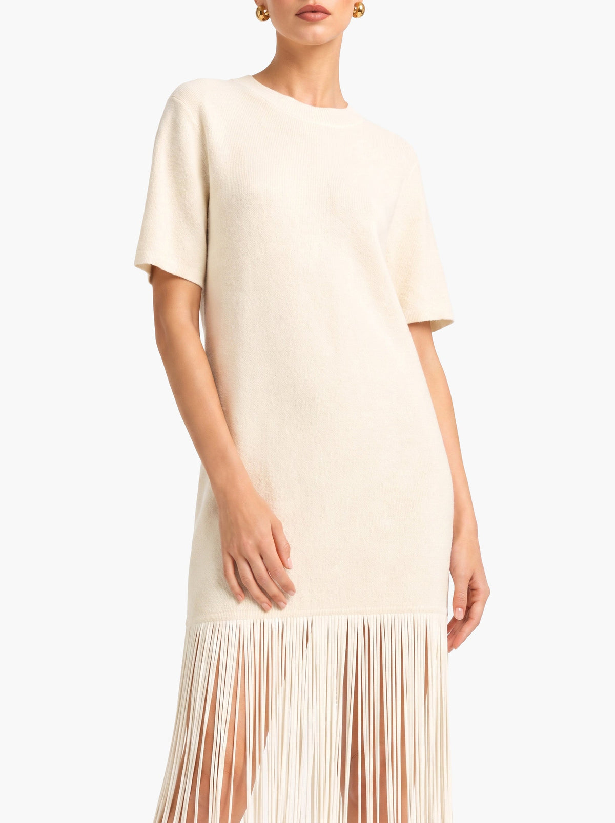 Casual Fringe Short Sleeve Maxi Dress
