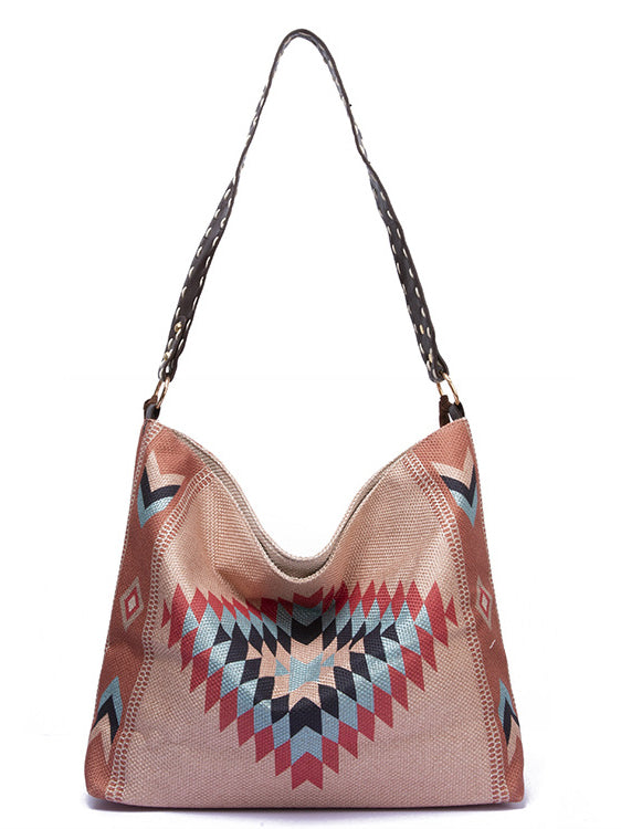 Retro Western Style Woven Tassel Shoulder Bag