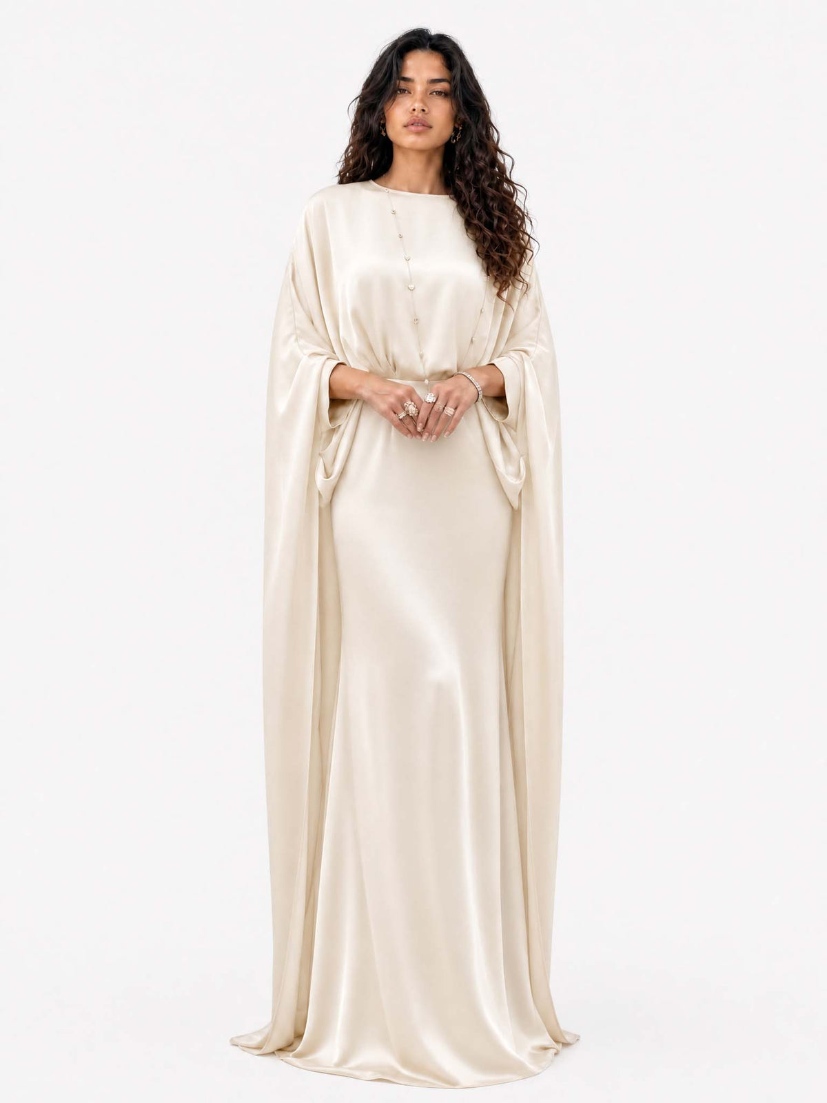 Luxury Minimalist Draped Maxi Dress