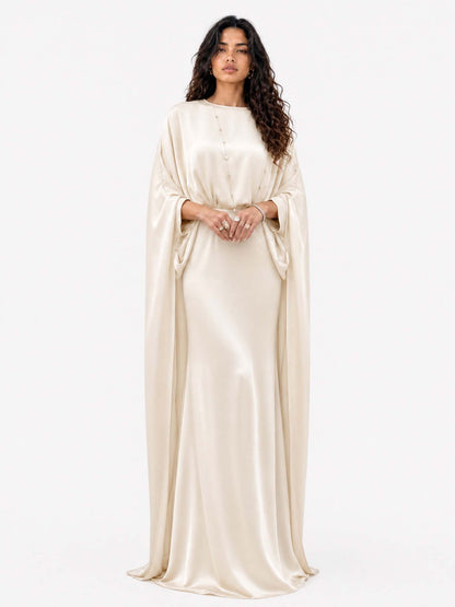 Luxury Minimalist Draped Maxi Dress